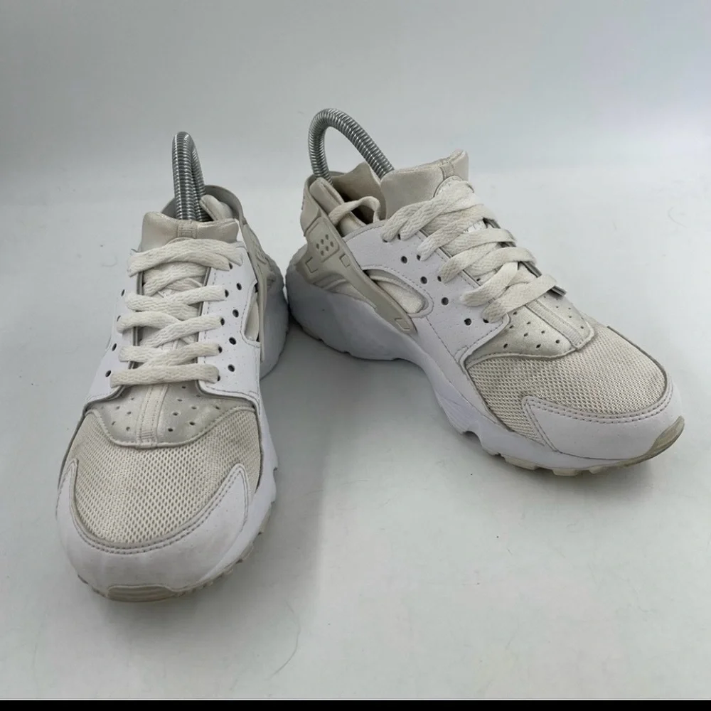 👞 Nike Kids Air Huarache- SZV6 Y -White Lace-Up Shoes Sneakers